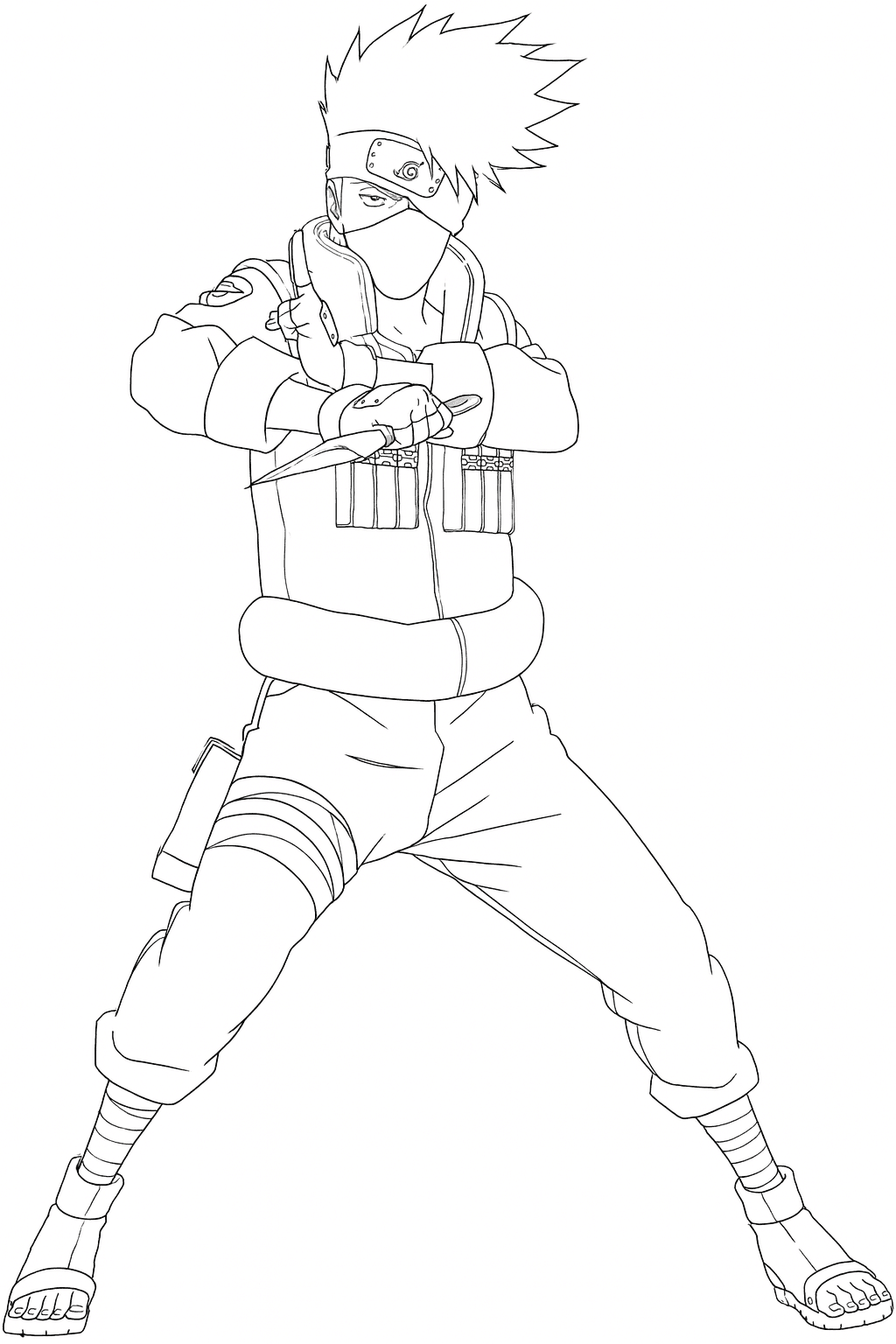 Klassischer Kakashi Ausmalbild