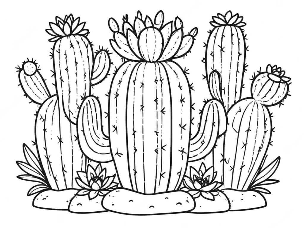 Kakteen Ausmalbild