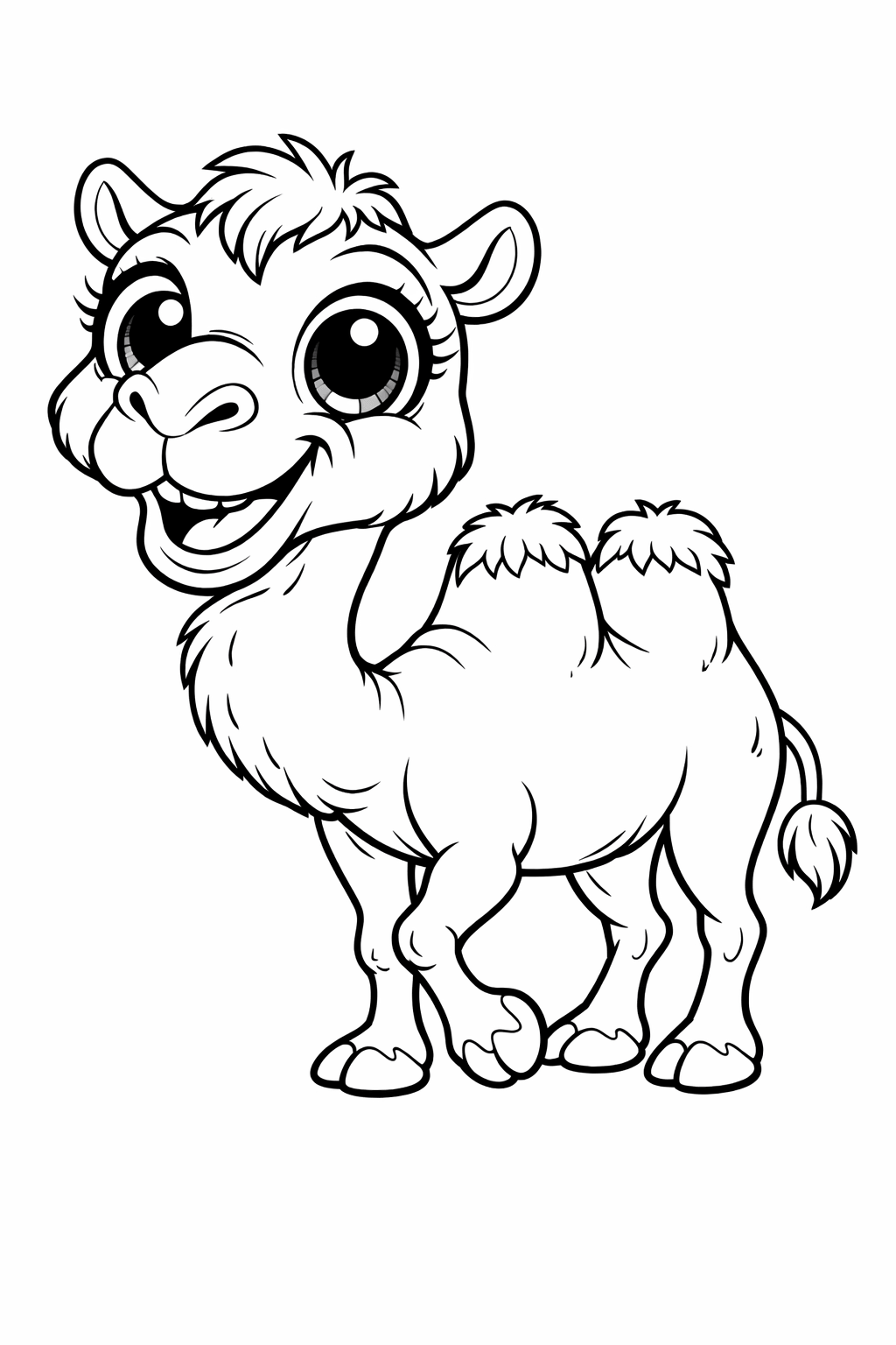 Kamel Karikatur Ausmalbild