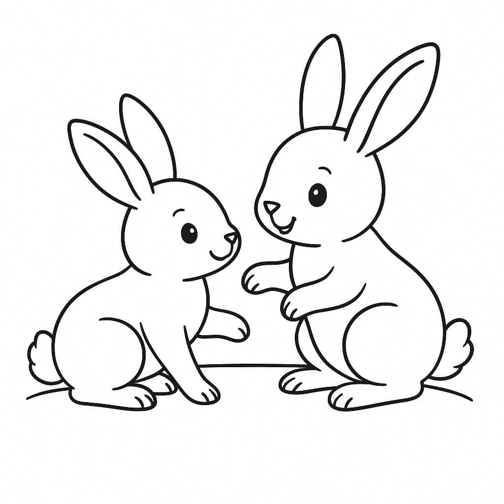 Spielende Kaninchen