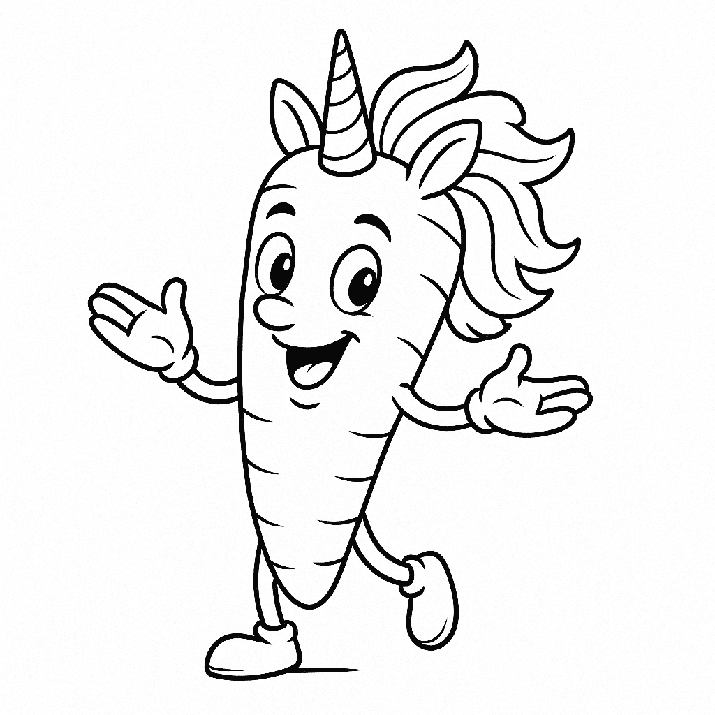 Einhor-Karotte Ausmalbild