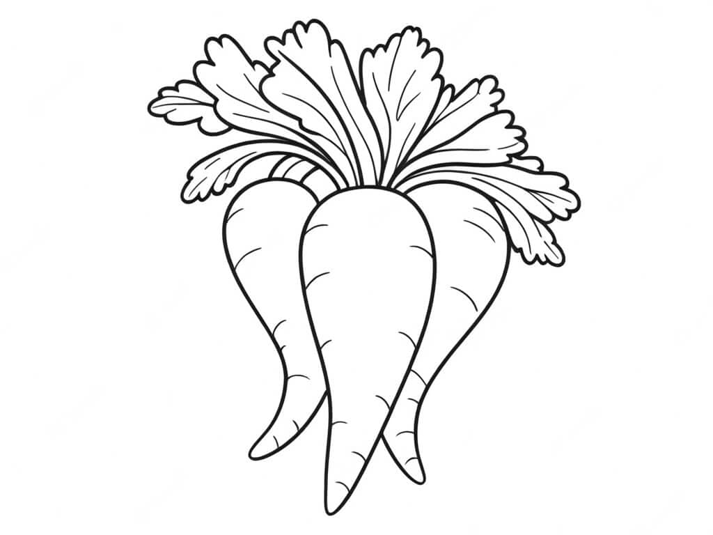 Karotten-Gruppe Ausmalbild