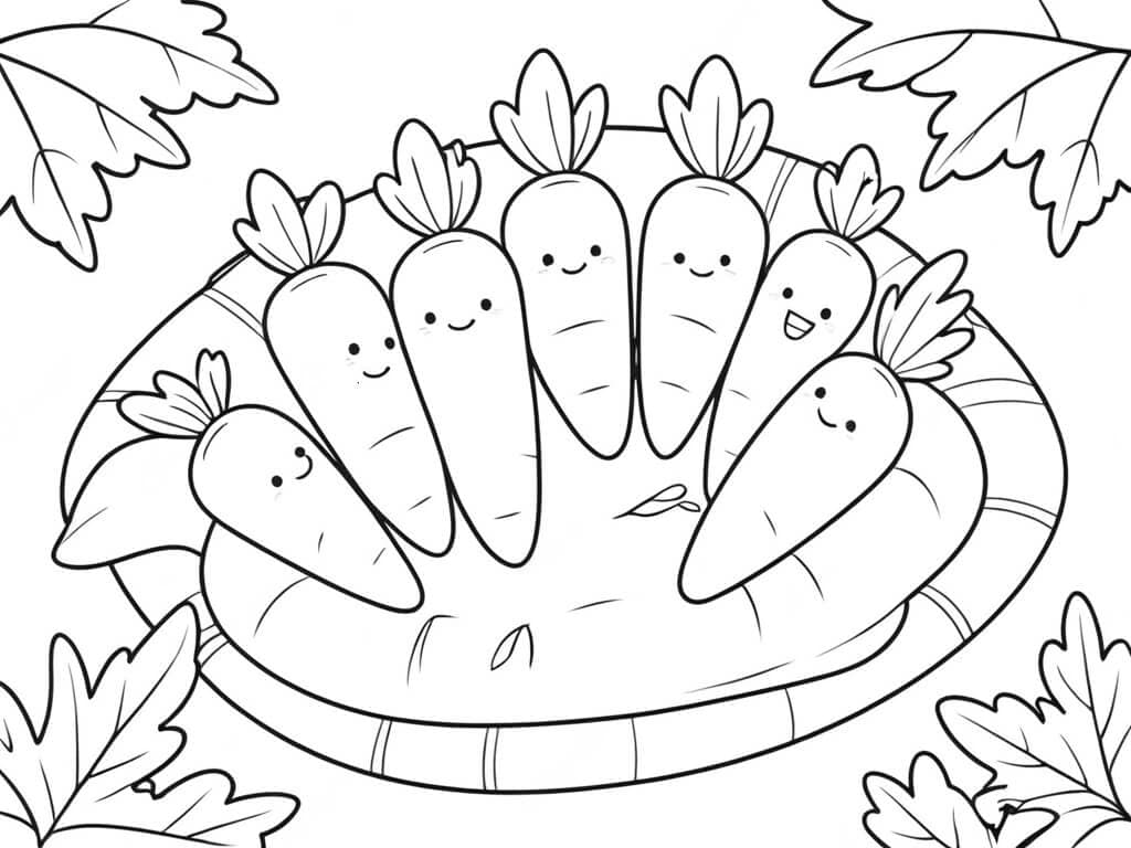 Mehrere Karotten Ausmalbild