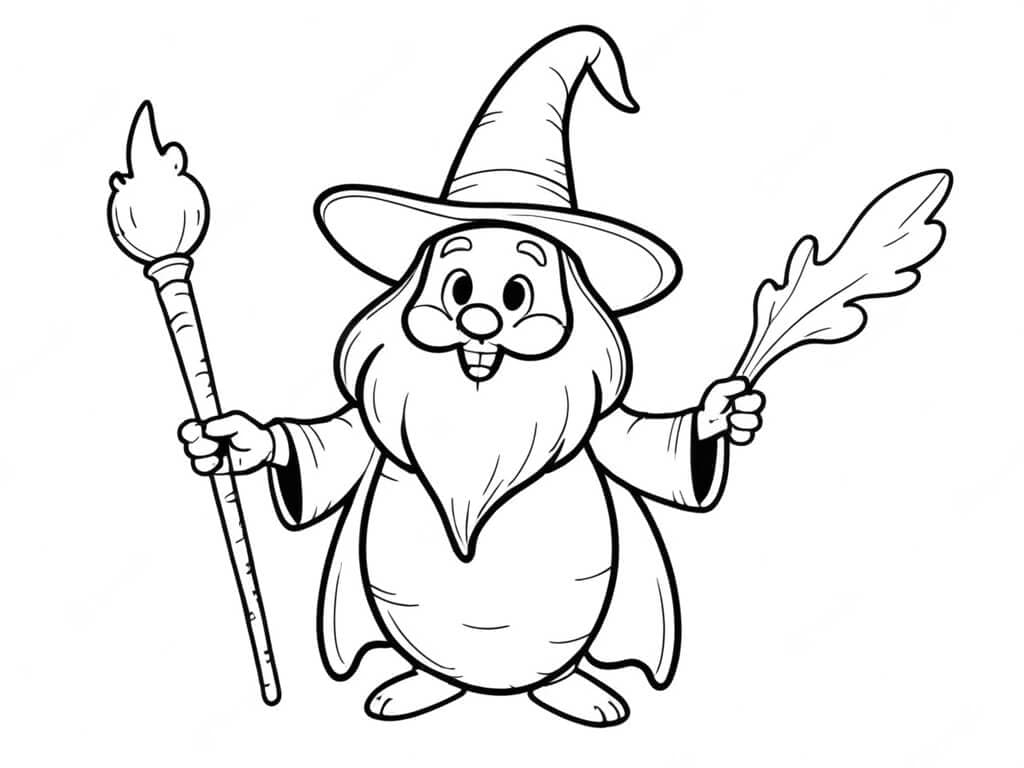 Zauberer-Karotte Ausmalbild