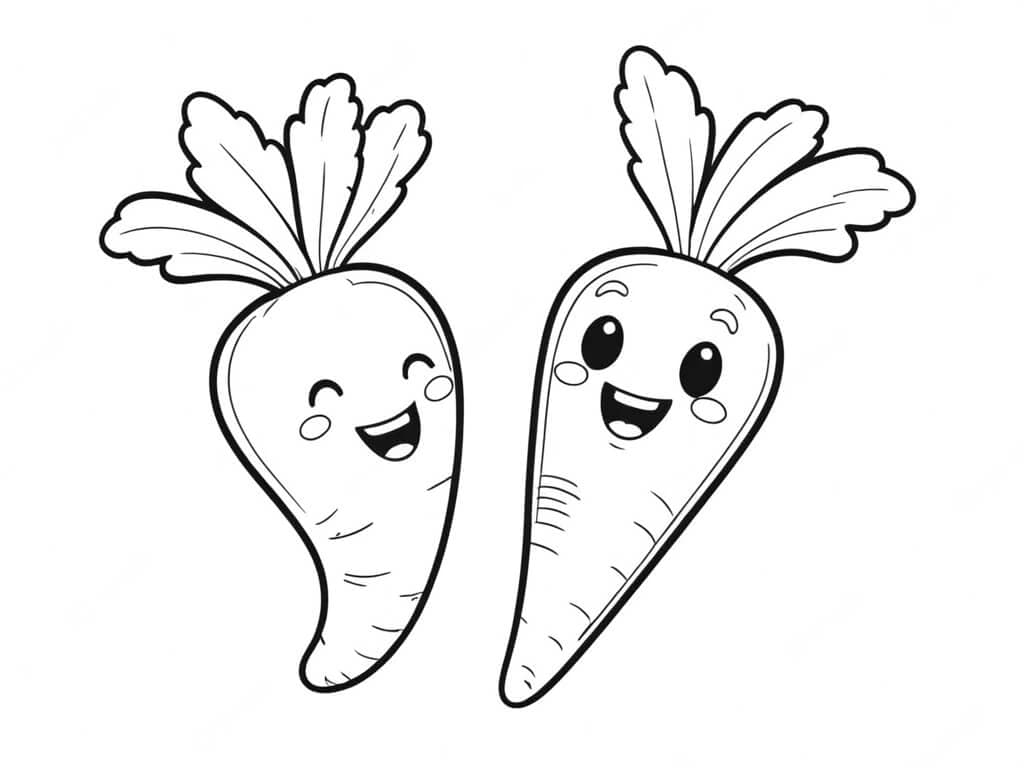 Zwei Karotten Ausmalbild