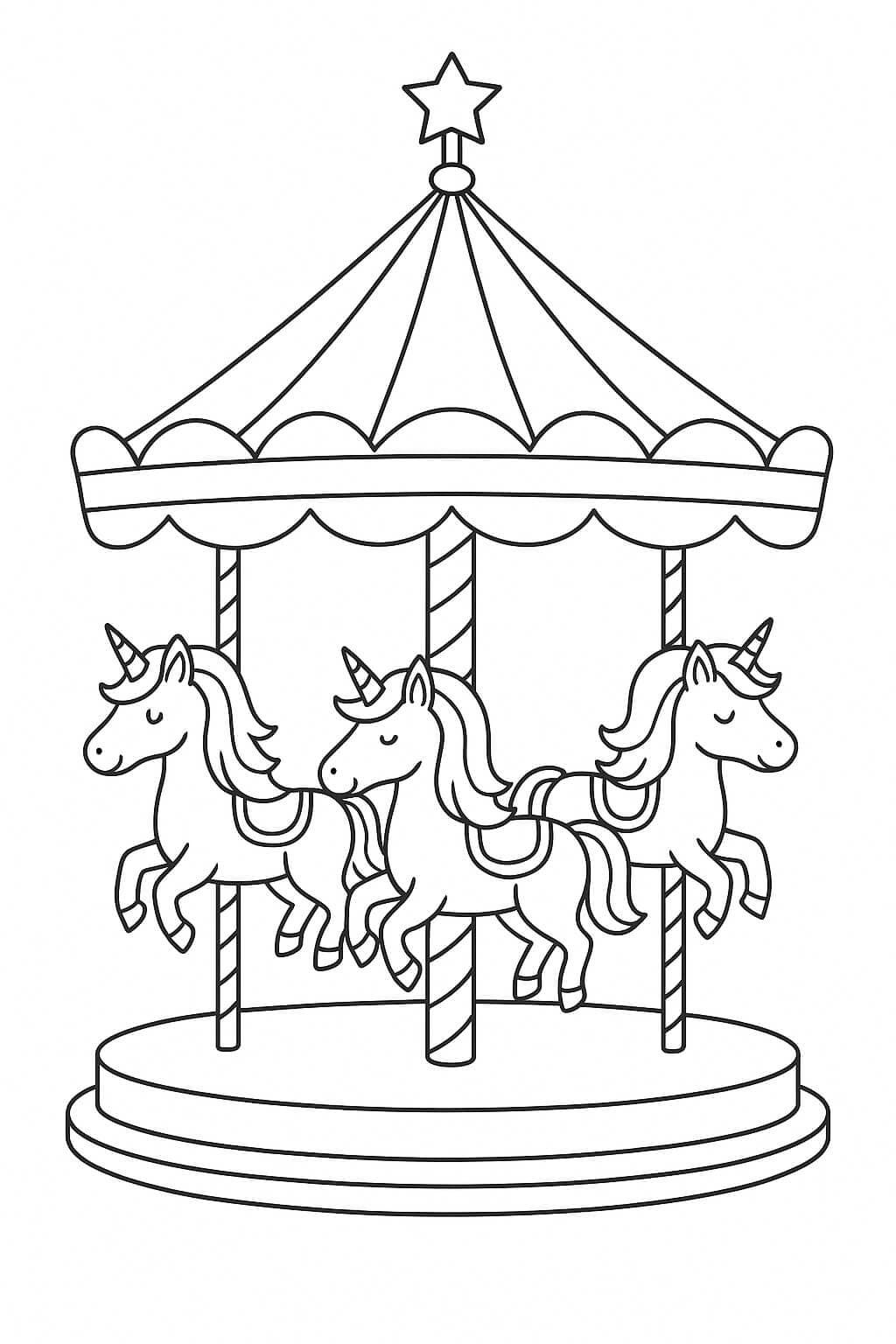 Fantasie-Karussell Ausmalbild