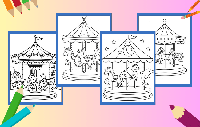 Karussell Ausmalbilder