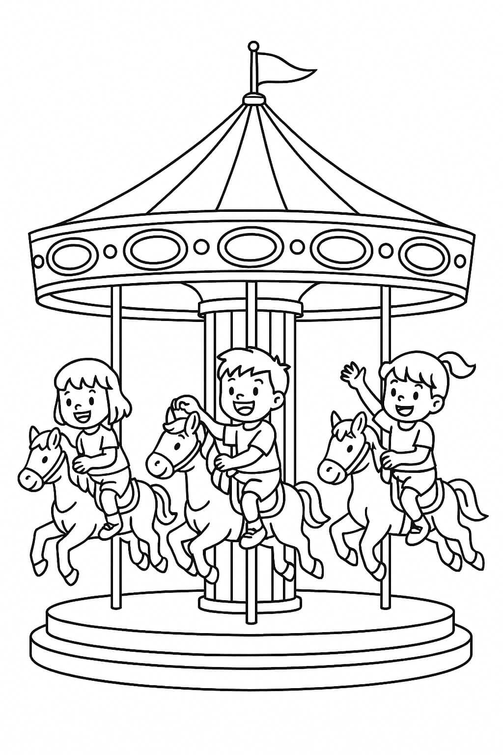 Tier-Karussell Ausmalbild