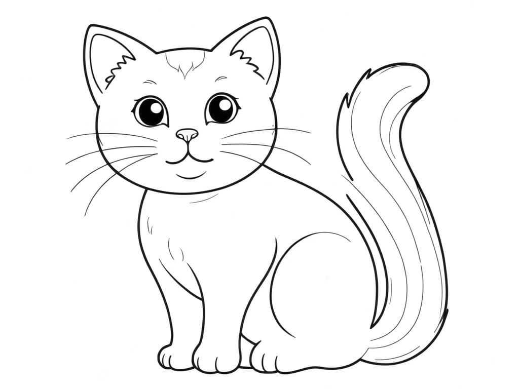 Beobachtende Katze zum Ausmalen