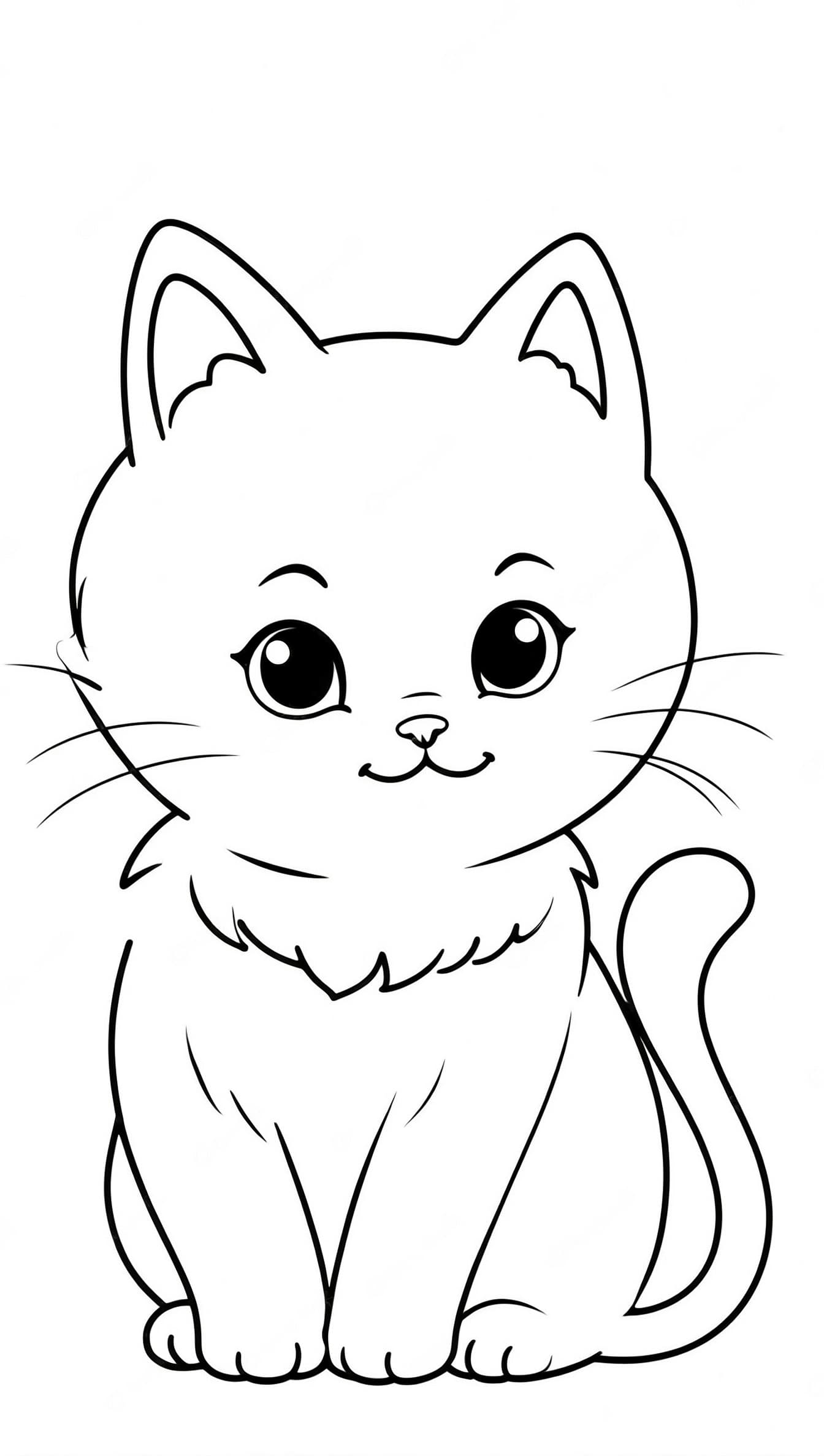 Süße Katze zum Ausmalen