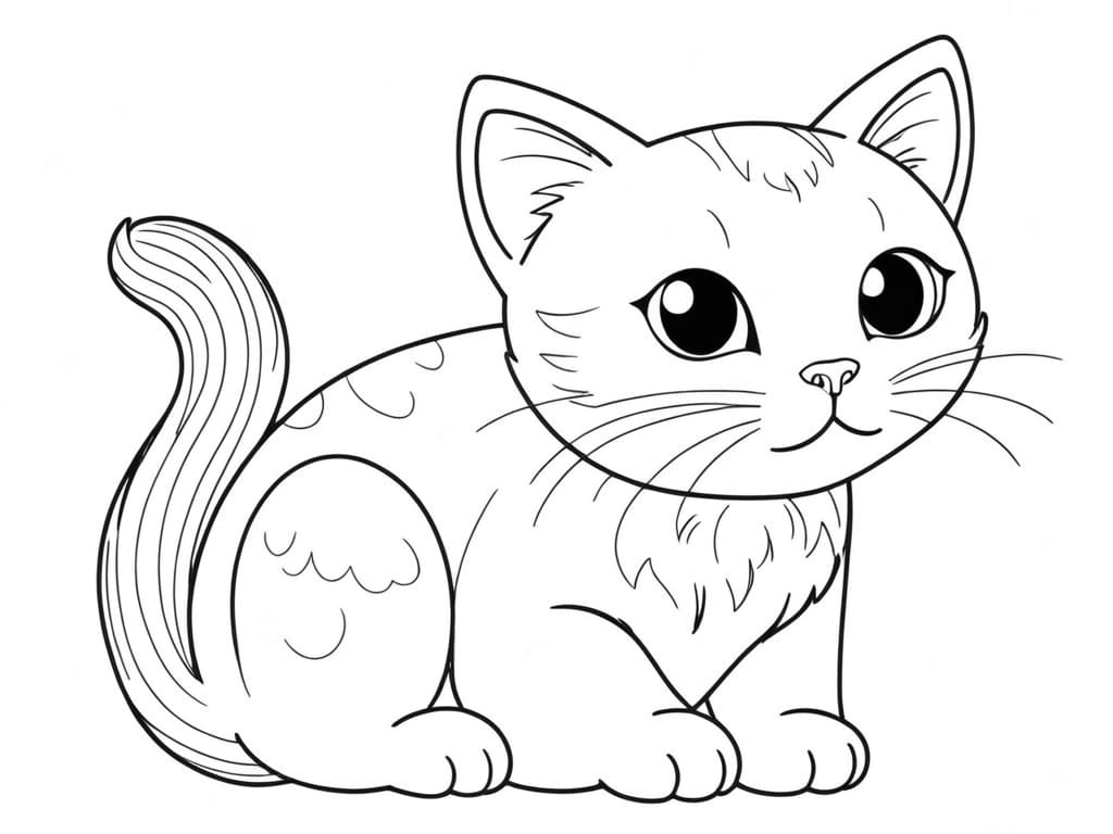 Sitzende Katze zum Ausmalen
