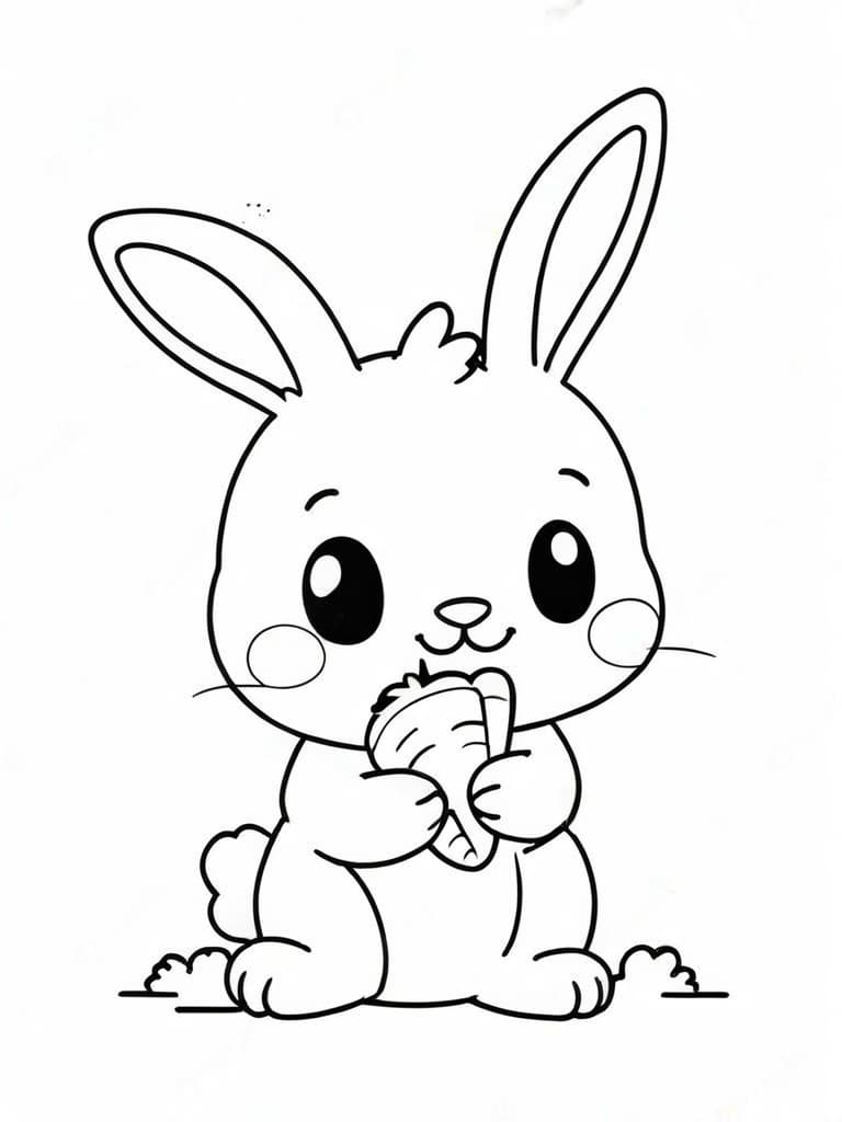 Hase mit Karotte Ausmalbild