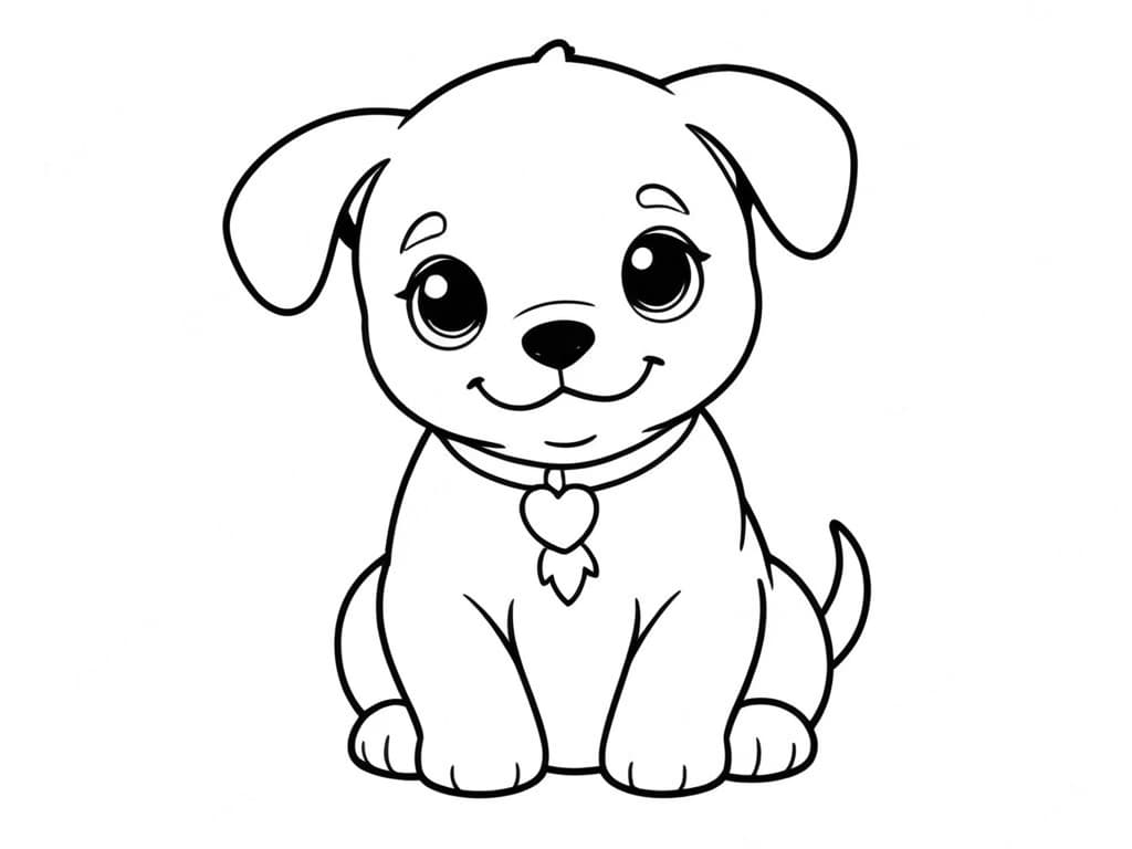 Kawaii Hündchen Ausmalbild