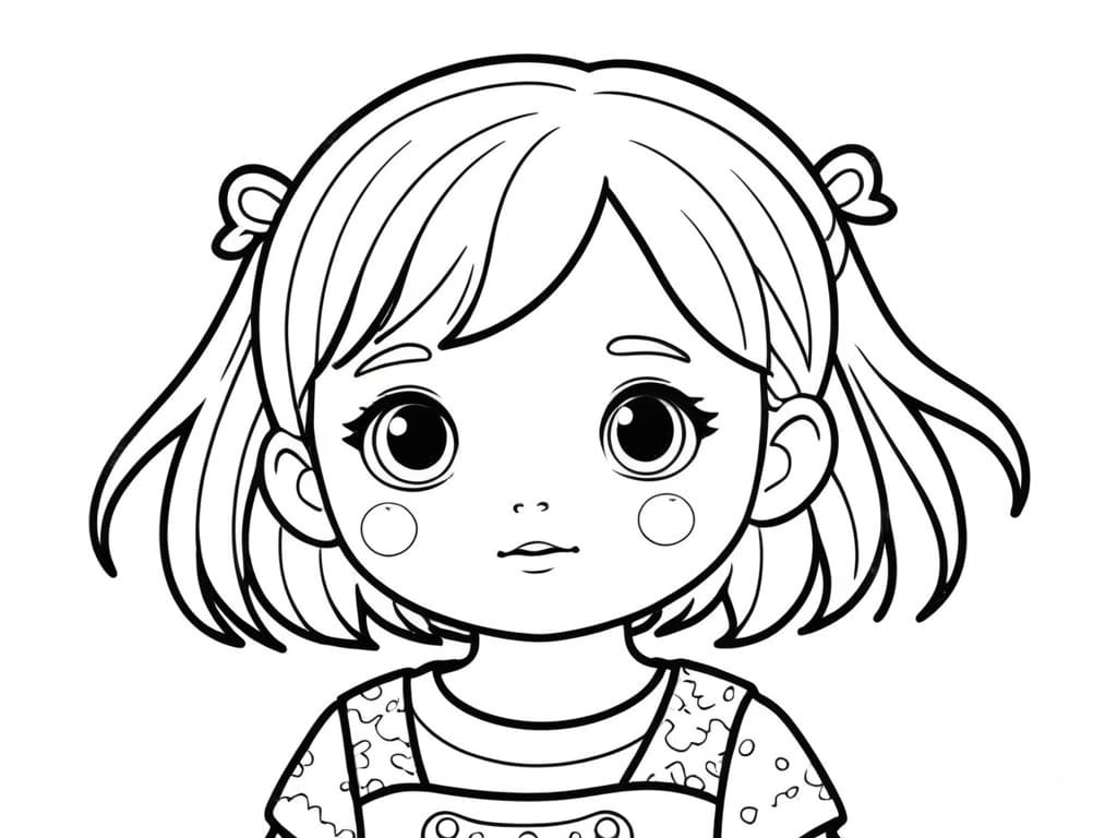 Kawaii Mädchen Ausmalbild