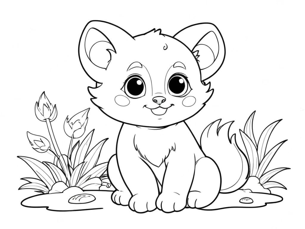 Niedliches Tier Kawaii Ausmalbild