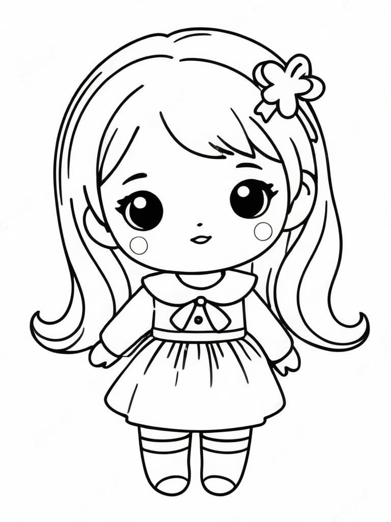 Puppe Kawaii Ausmalbild
