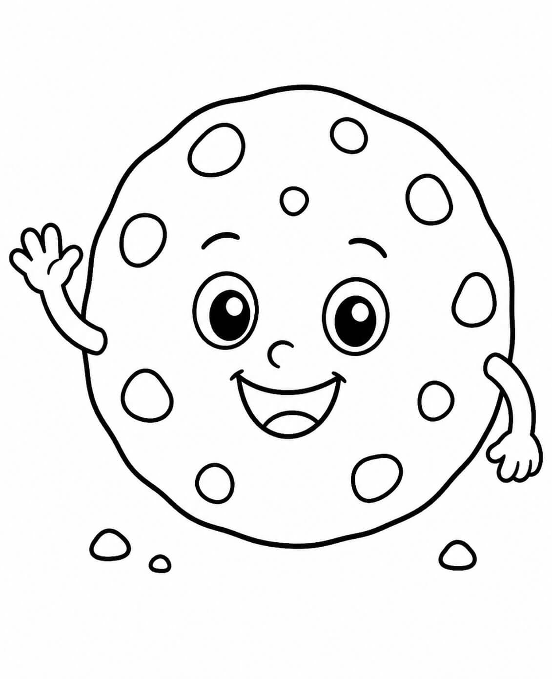 Einfacher lächelnder Keks Ausmalbild