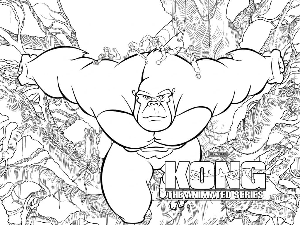 King Kong Cartoon Ausmalbild