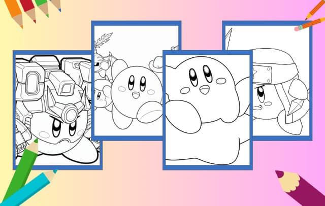 Kirby Ausmalbilder mit Kirby, seinen Freunden und verschiedenen Verwandlungen
