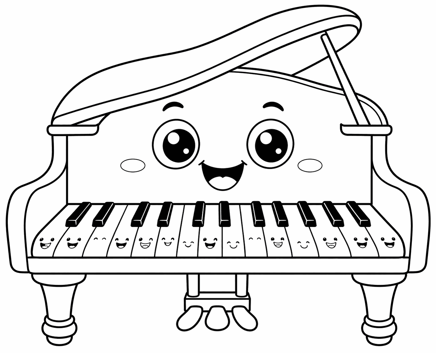 Kinderklavier Ausmalbild