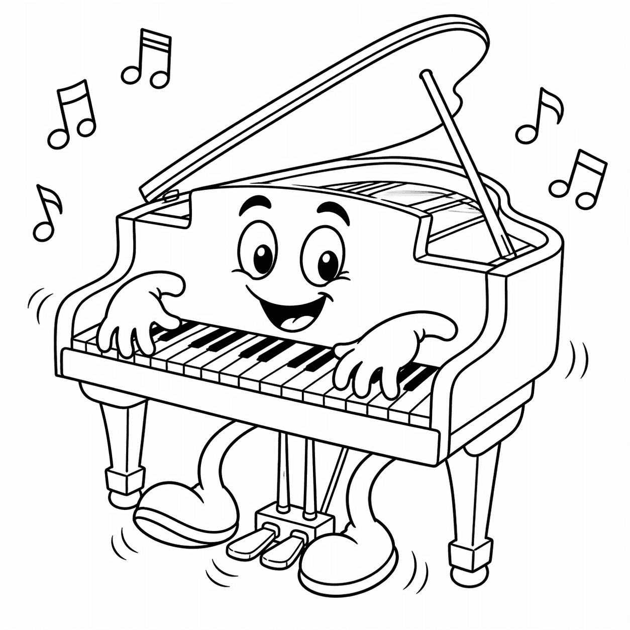 Klavier Ausmalbild
