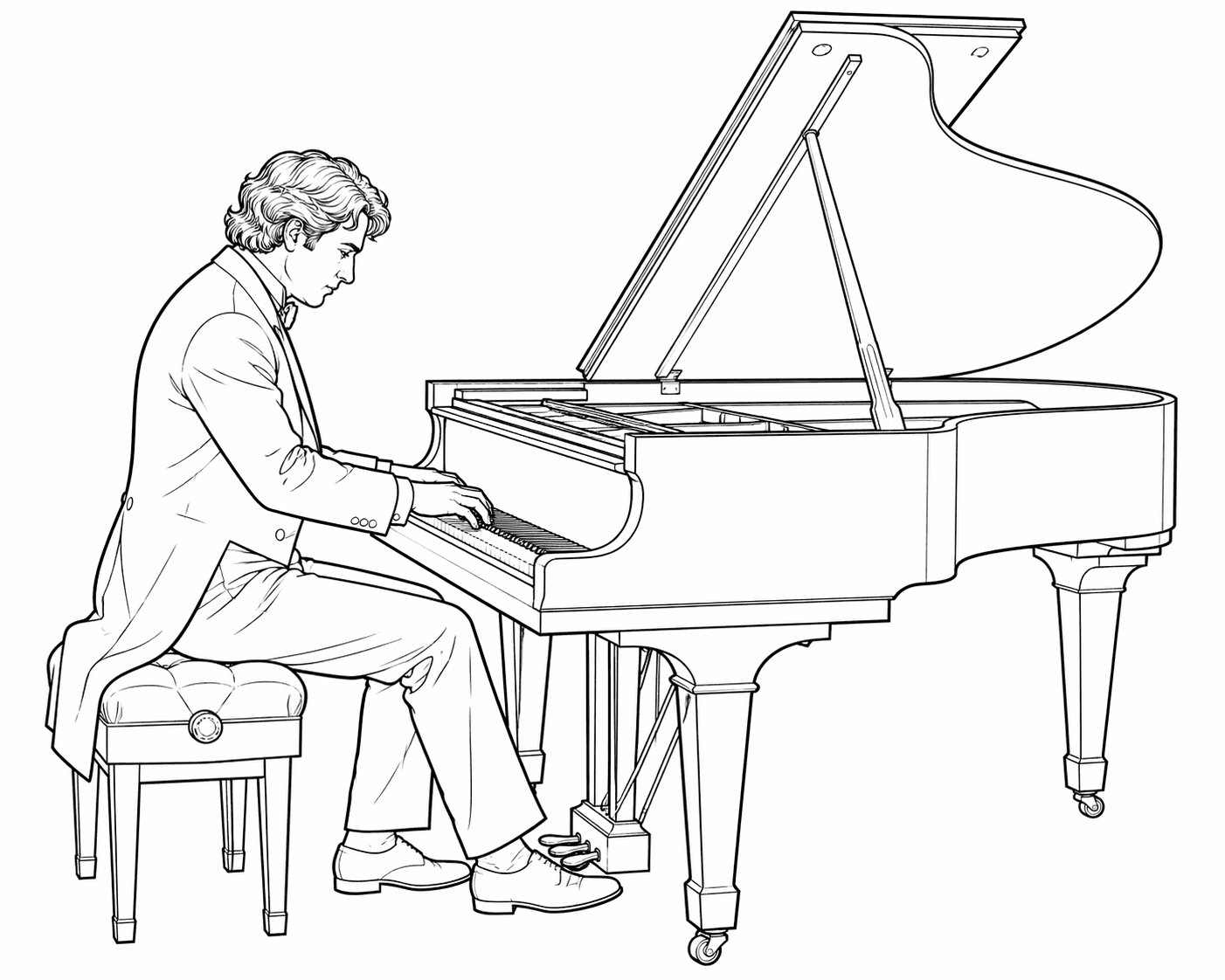 Pianist Ausmalbild