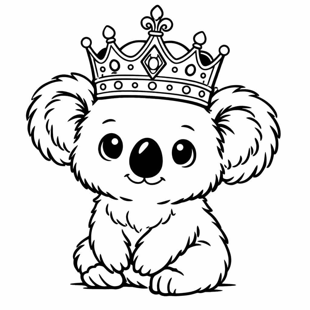 Koala König Ausmalbild