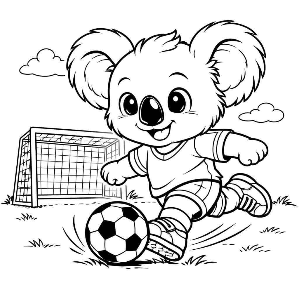 Koala Spieler Ausmalbild