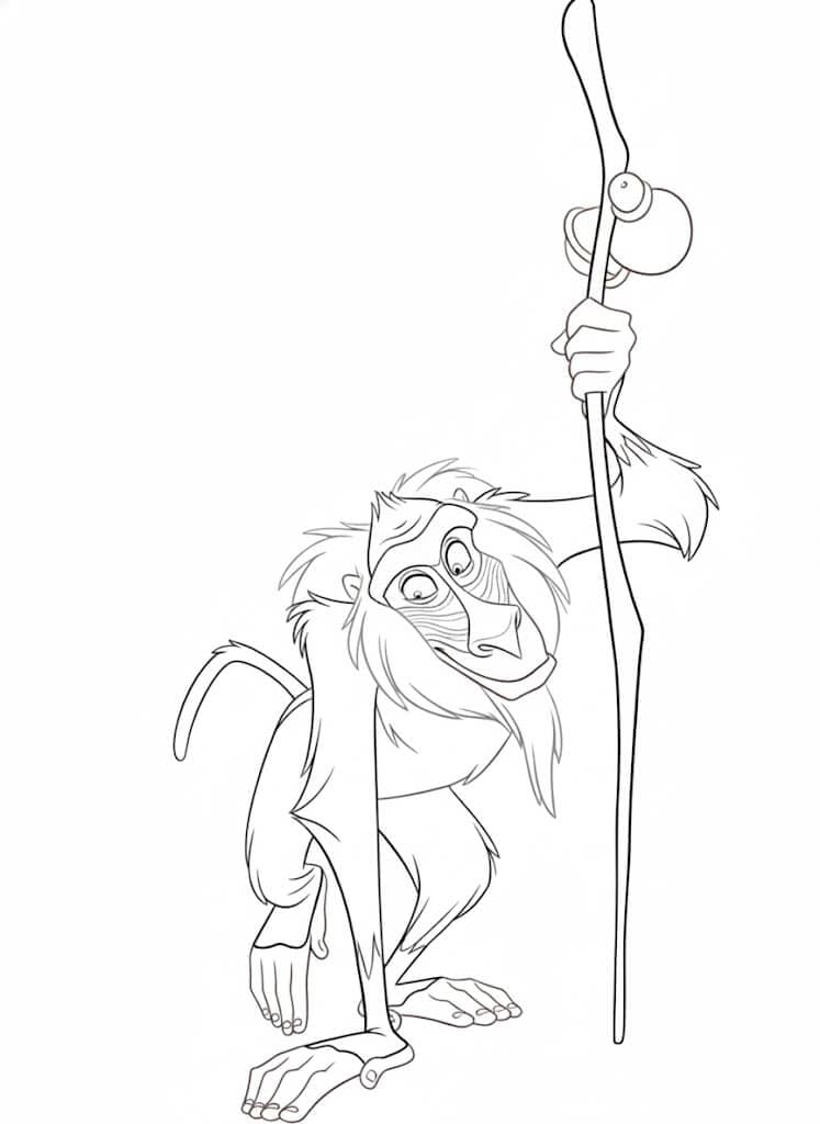 Rafiki der König der Löwen Ausmalbild
