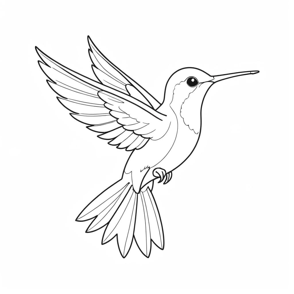 Fliegender Kolibri Ausmalbild