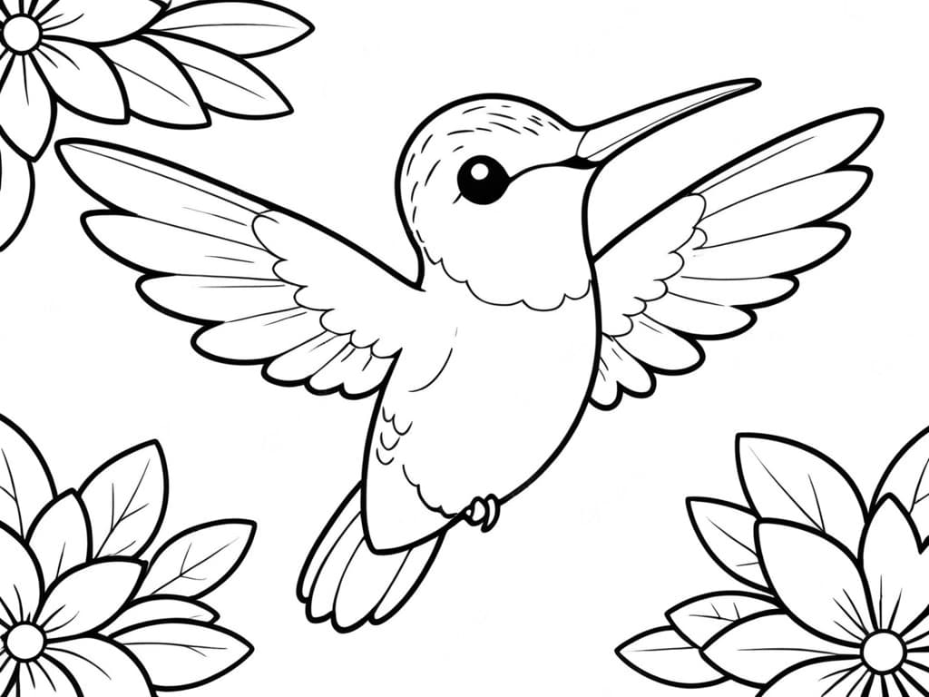 Kolibri Ausmalbild