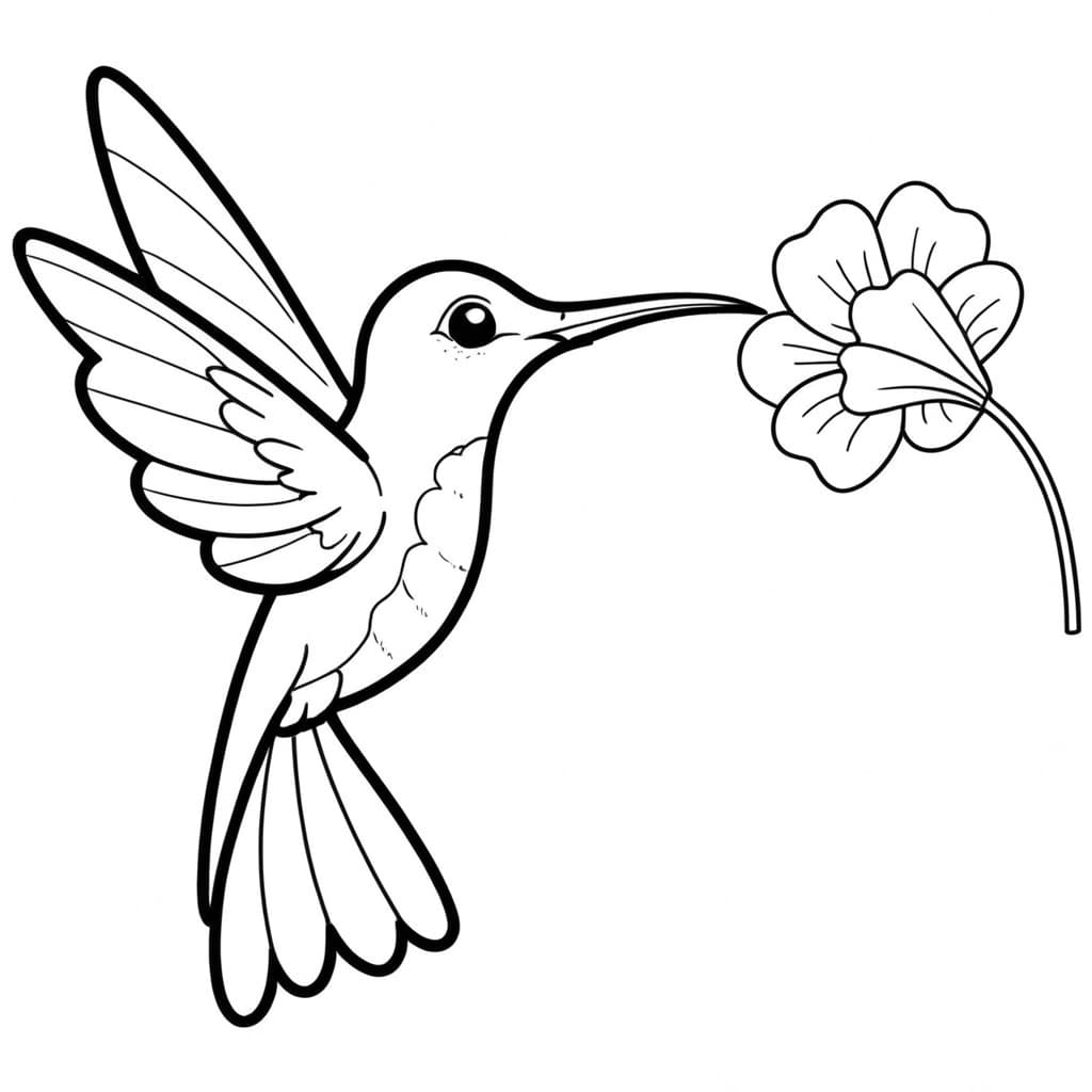 Kolibri mit Nektar Ausmalbild