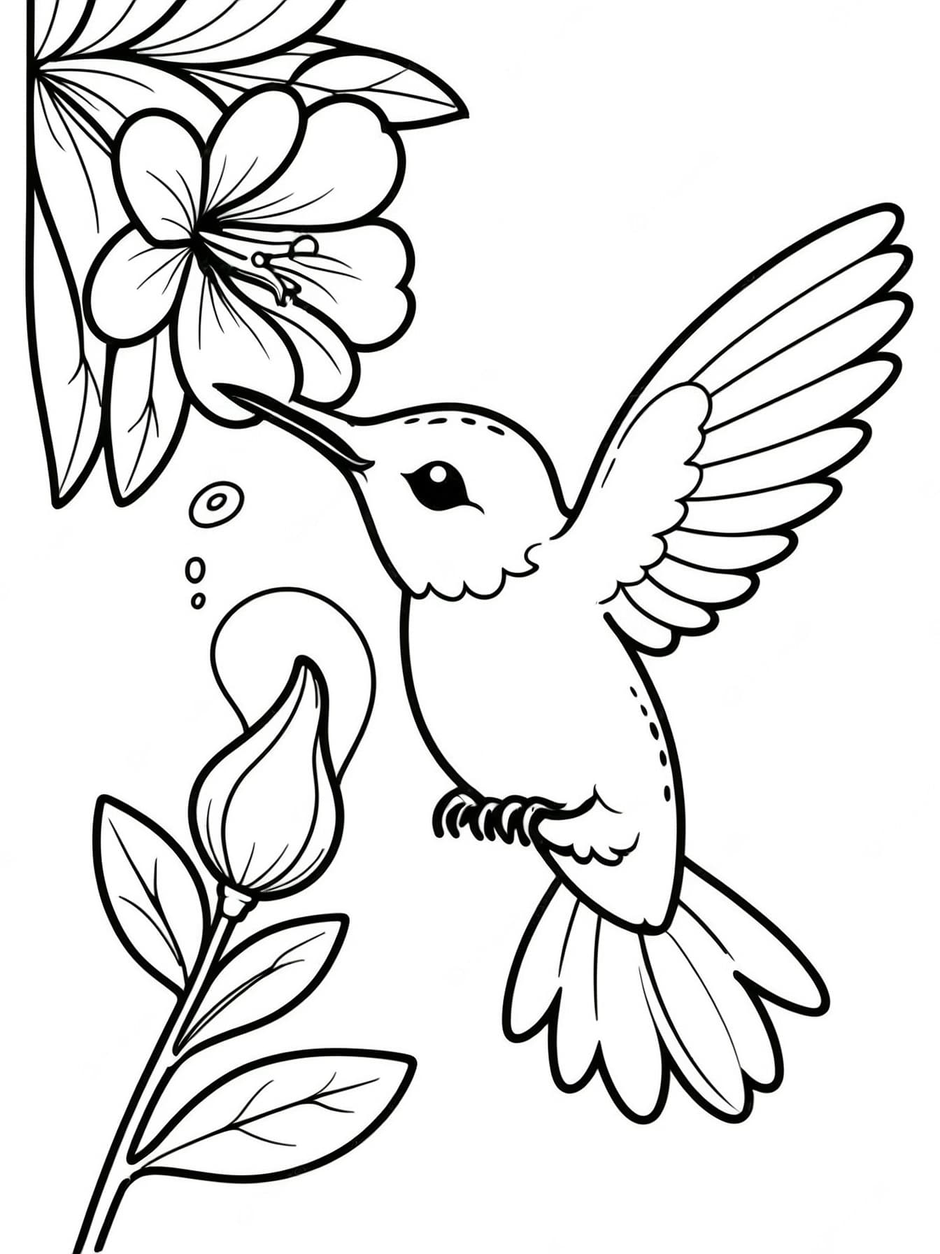 Kolibri und Blume Ausmalbild
