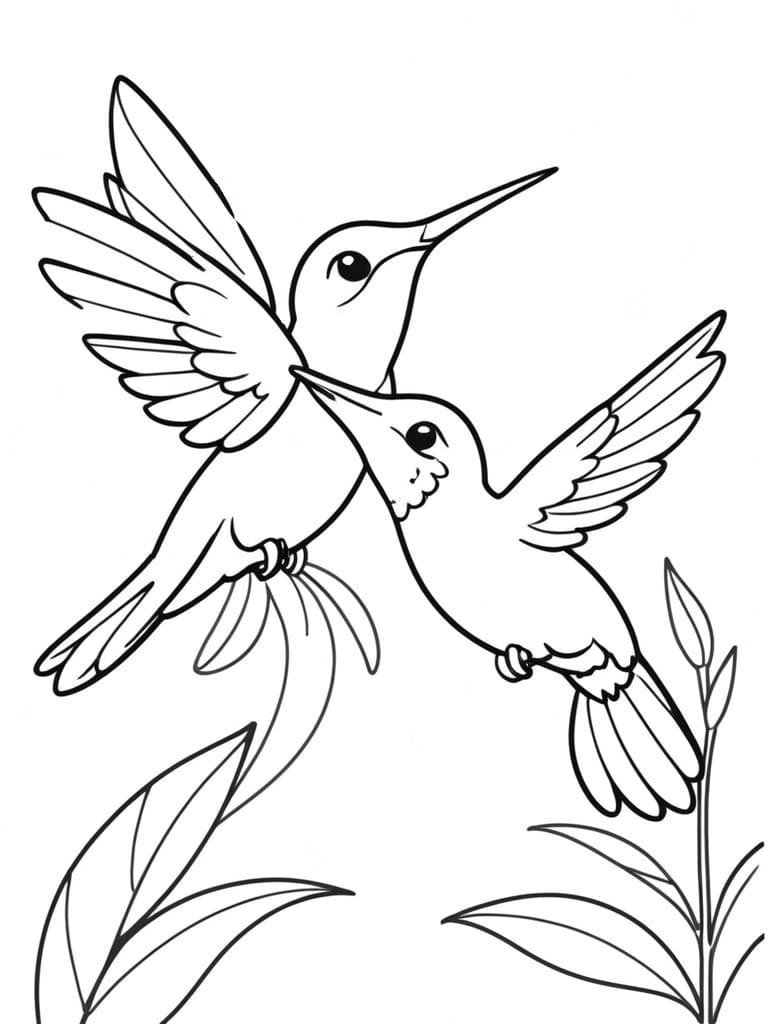 Zwei Kolibris Ausmalbild