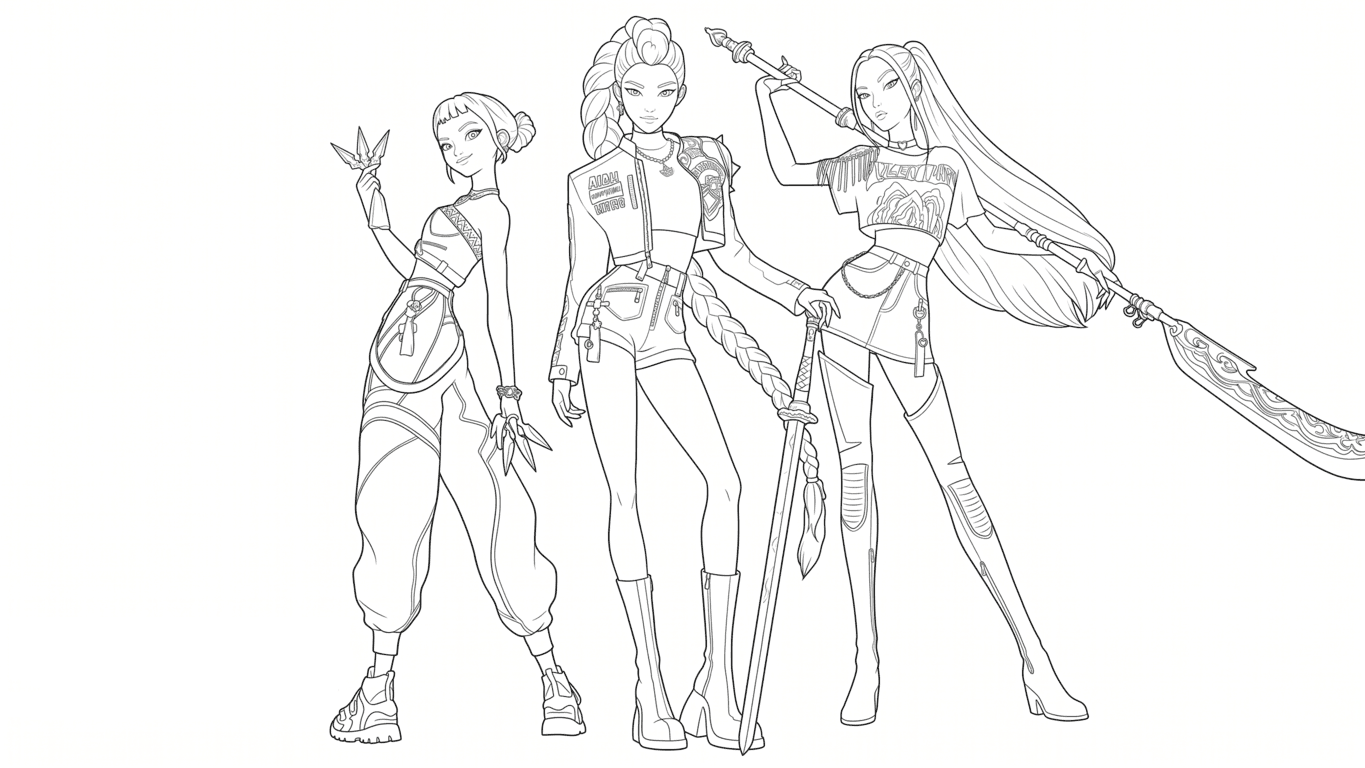 KPop Demon Hunters Ausmalbild