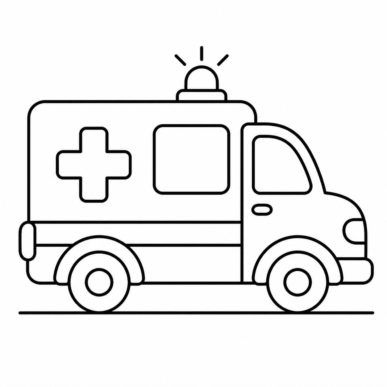Einfacher Krankenwagen Ausmalbild