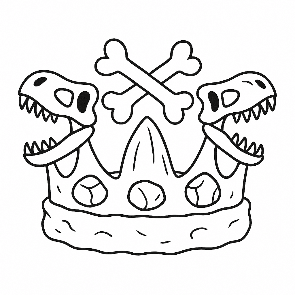 Dinosaurier-Krone Ausmalbild