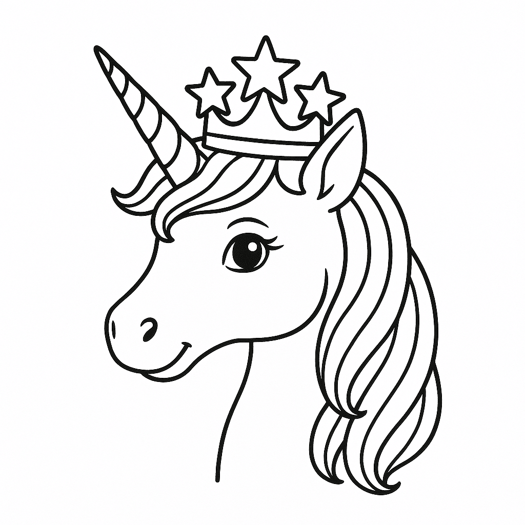 Einhorn-Krone Ausmalbild