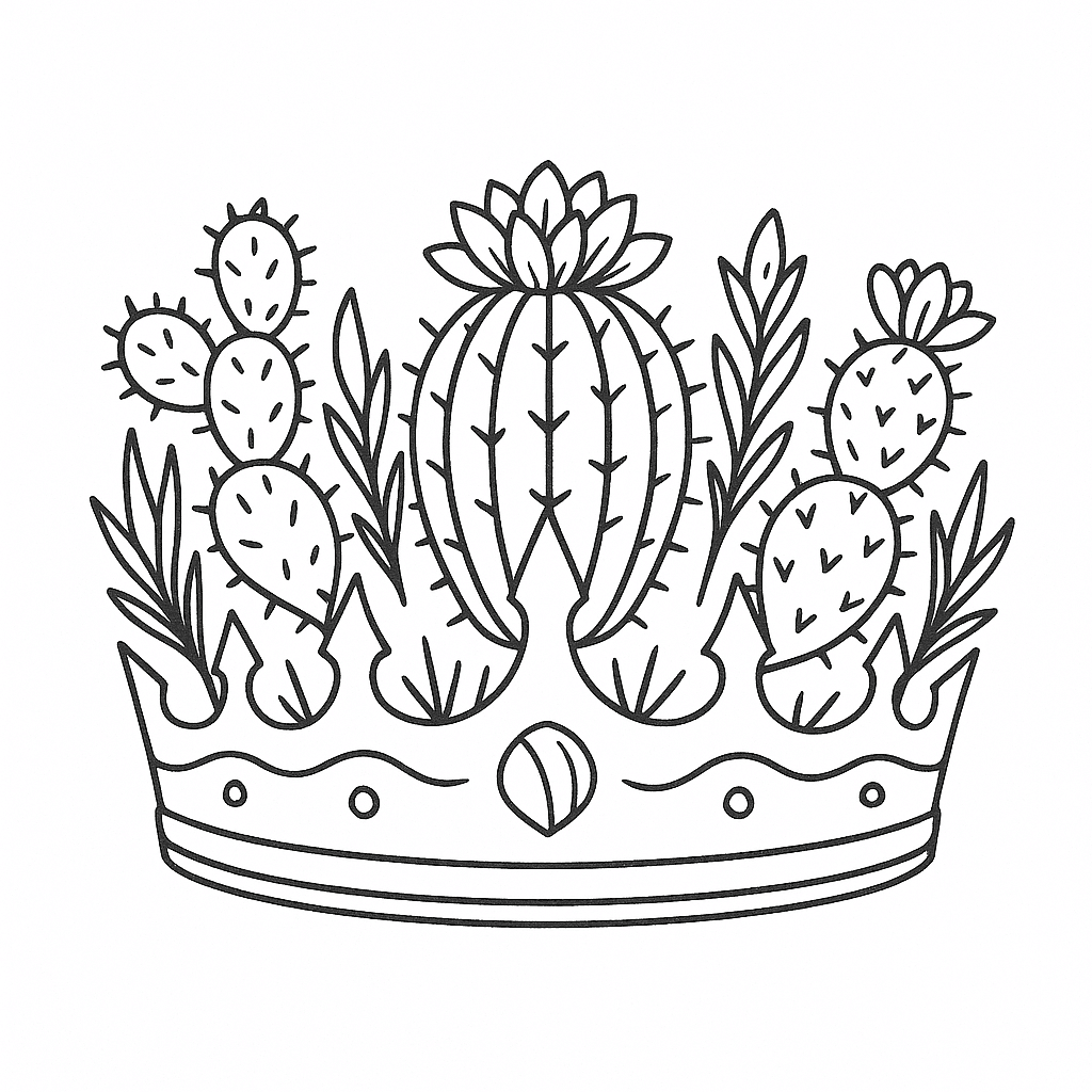 Kaktus-Krone Ausmalbild