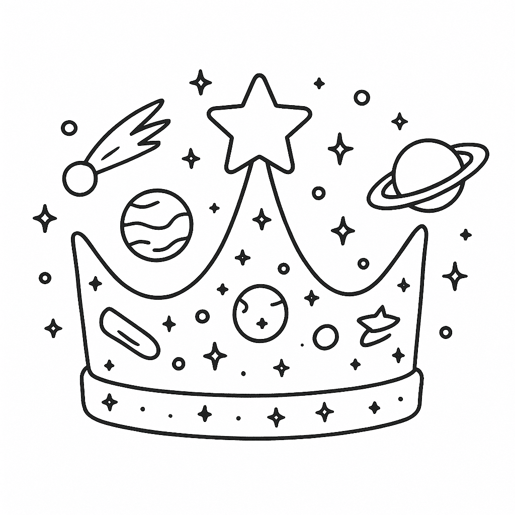 Planeten-Krone Ausmalbild