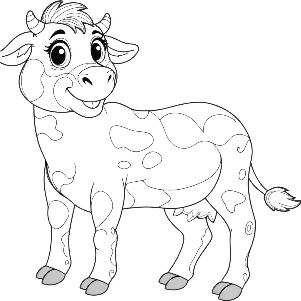 Glückliche Kuh Ausmalbild