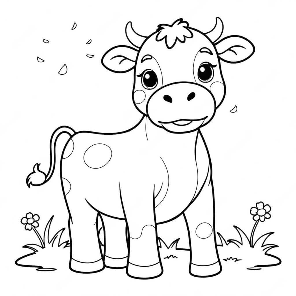 Junge Kuh Ausmalbild