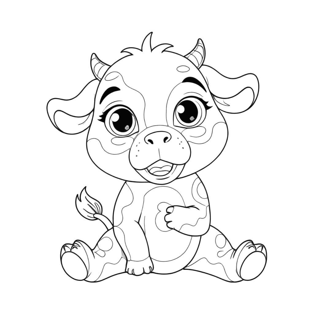 Kleines Kälbchen Ausmalbild