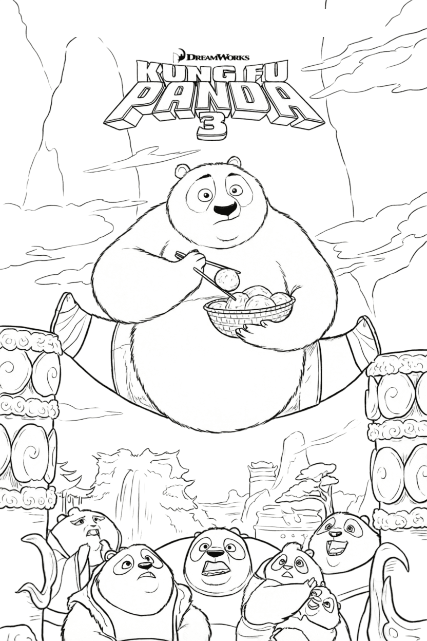 Kung Fu Panda 3 Ausmalbild