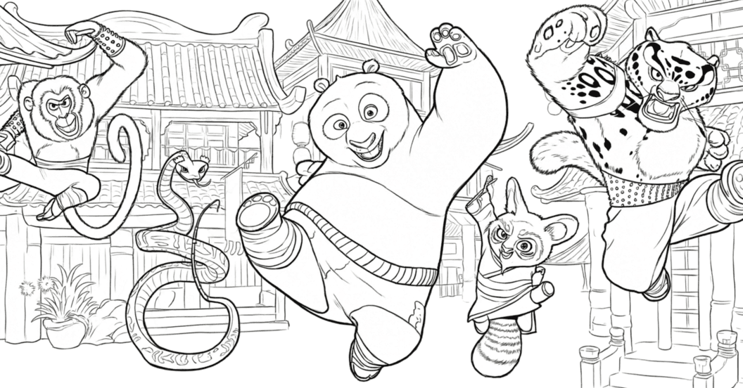 Kung Fu Panda Charaktere Ausmalbild
