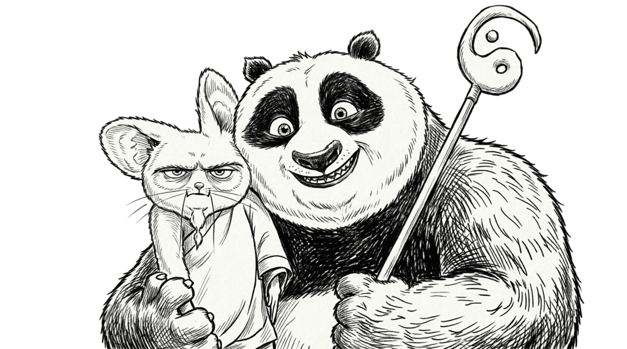 Po und Meister Shifu Ausmalbild