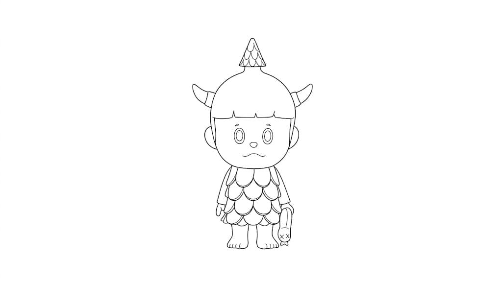 Labubu Monster Boy Ausmalbild