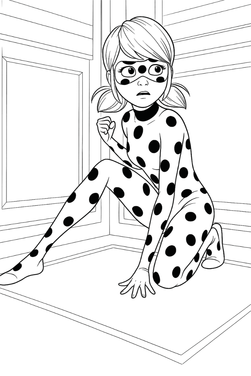 Erschrockene Ladybug Ausmalbild