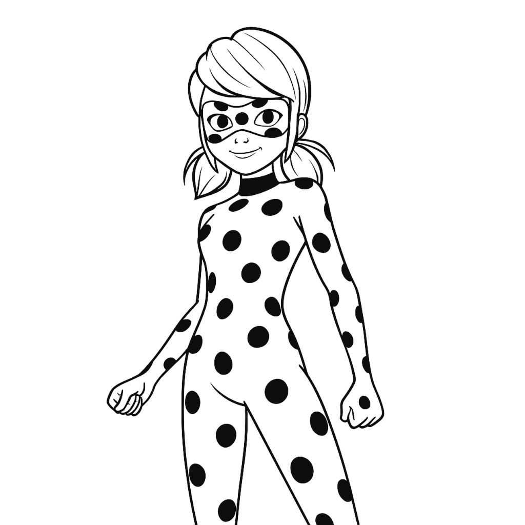 Lächelnde Ladybug Ausmalbild