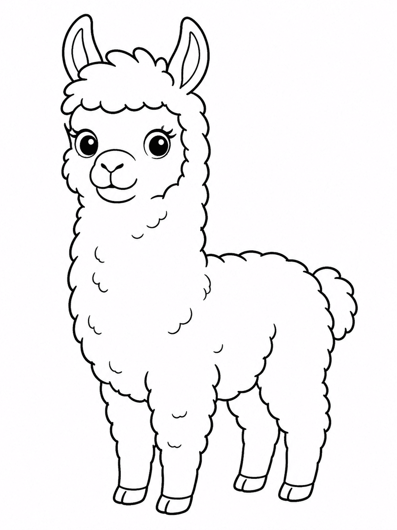 Lama Ausmalbild